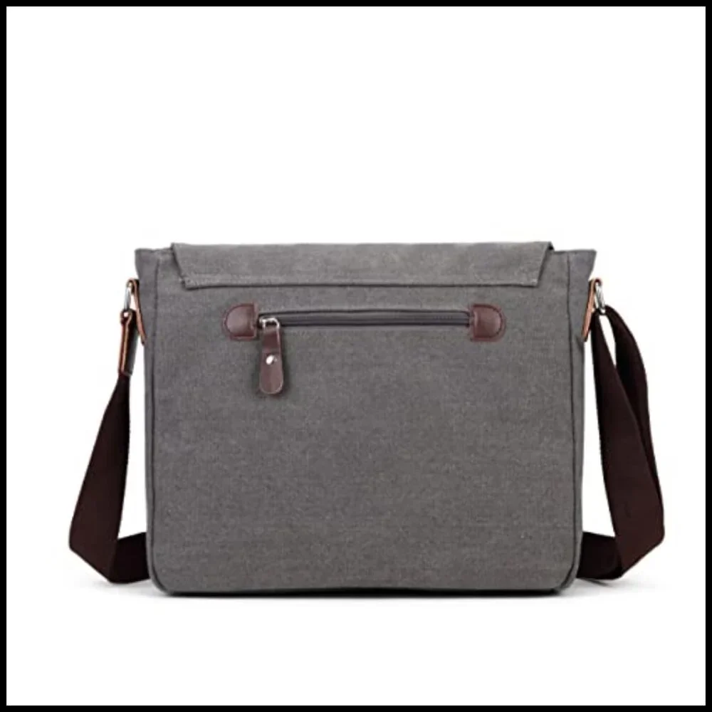 Canvas Messenger Bag Vintage Style Adjustable Strap Crossbody Everyday Purse